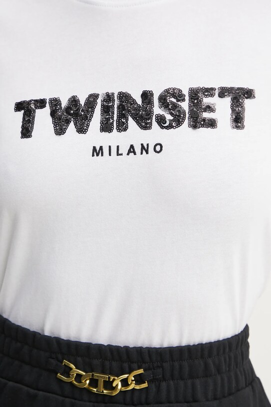 Twinset tricou din bumbac 251TP2070 alb