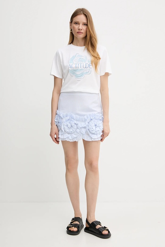 Хлопковая футболка Twinset 251AX2120 белый SS25