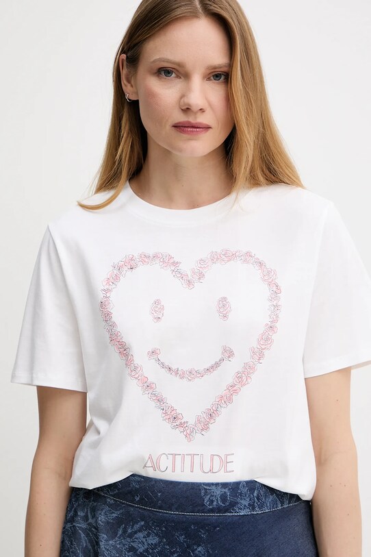 Twinset tricou din bumbac alb 251AX2120
