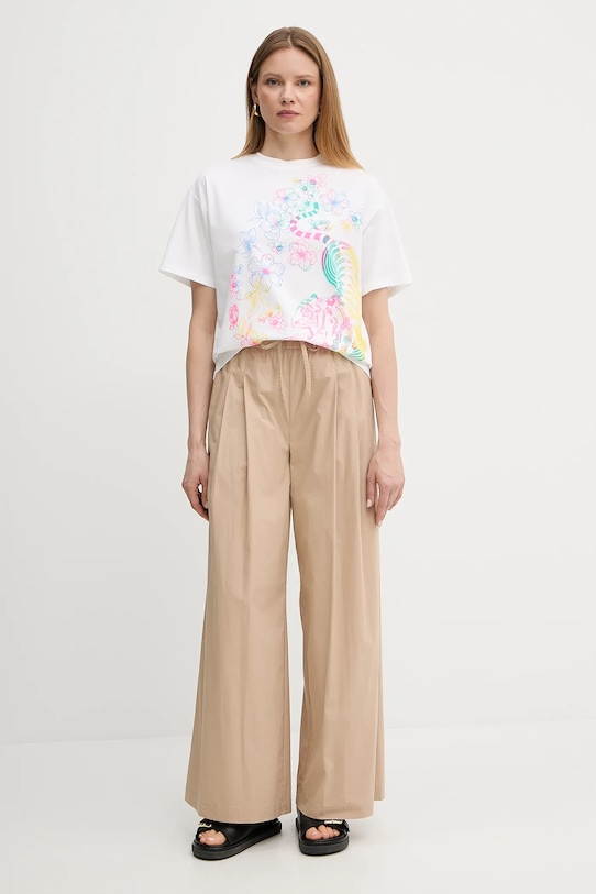 Bavlněné tričko Twinset 251AQ2054 bílá SS25