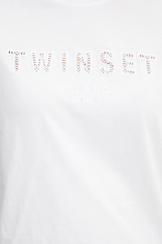 Хлопковая футболка Twinset 251TT2041 белый