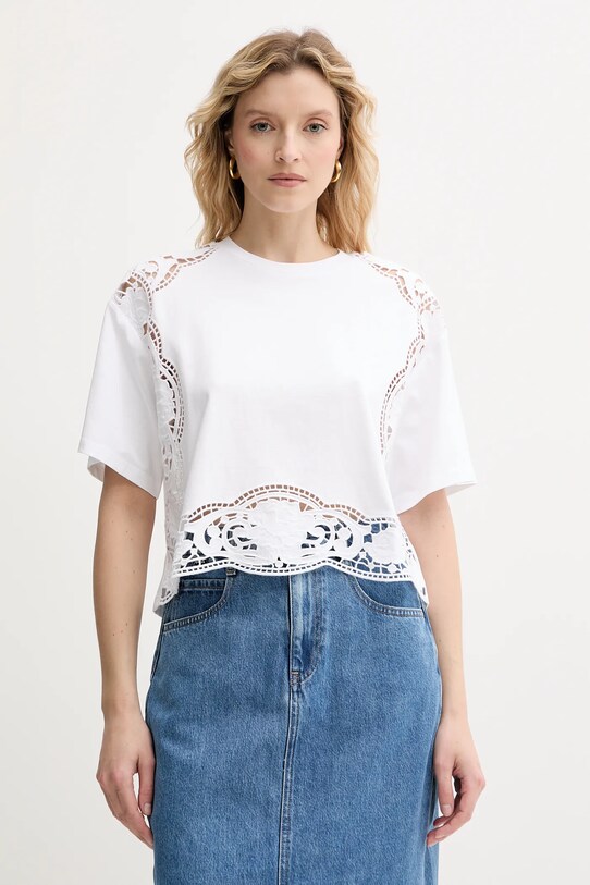 Twinset t-shirt bawełniany bawełna biały 251TT2340