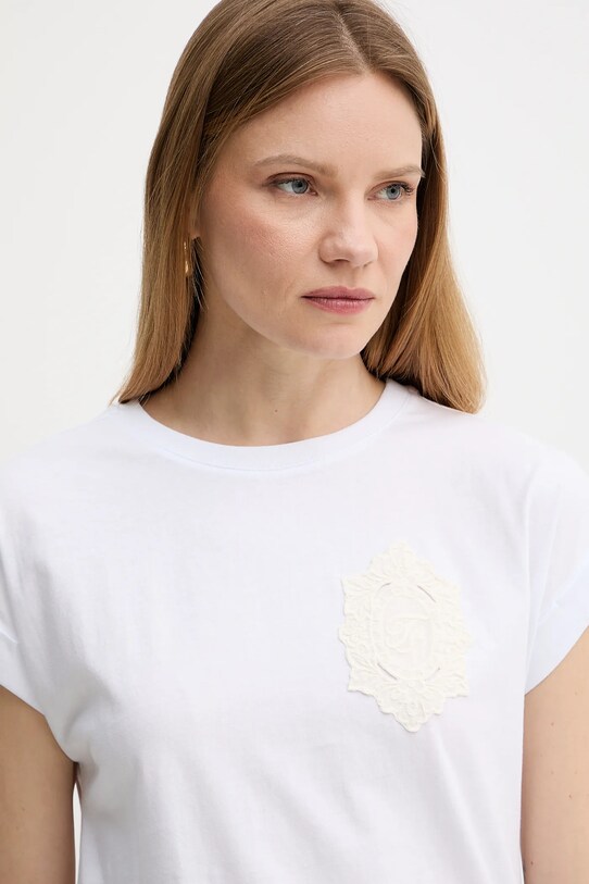Twinset t-shirt bawełniany biały 251TT2044