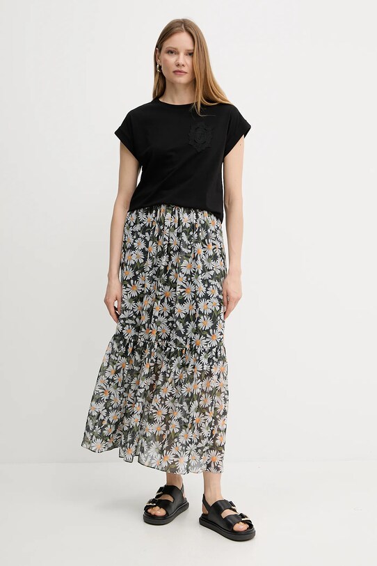 Twinset t-shirt bawełniany 251TT2044 czarny SS25