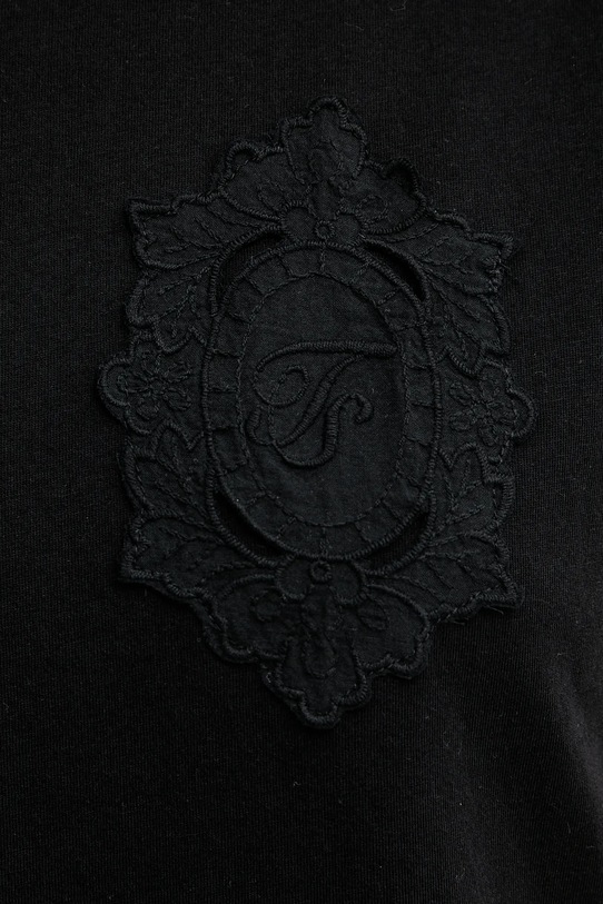 Bombažna kratka majica Twinset 251TT2044 črna