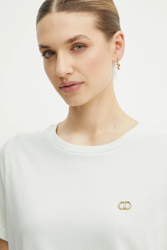 Twinset t-shirt bawełniany zielony 251TT2040