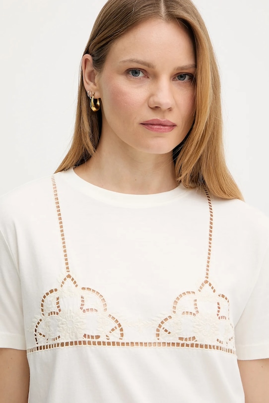 Pamučna majica Twinset bež 251TT2290