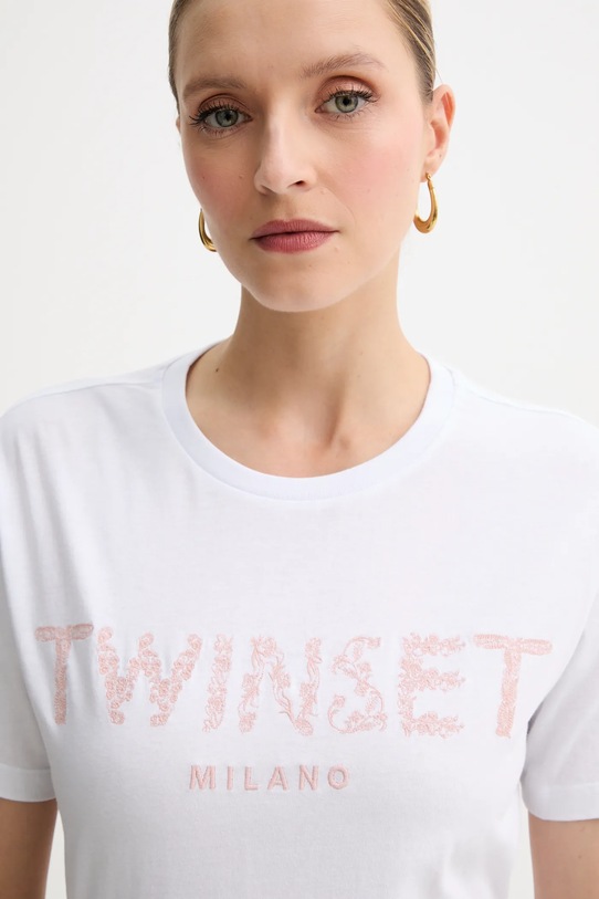Bavlněné tričko Twinset bílá 251TT2042
