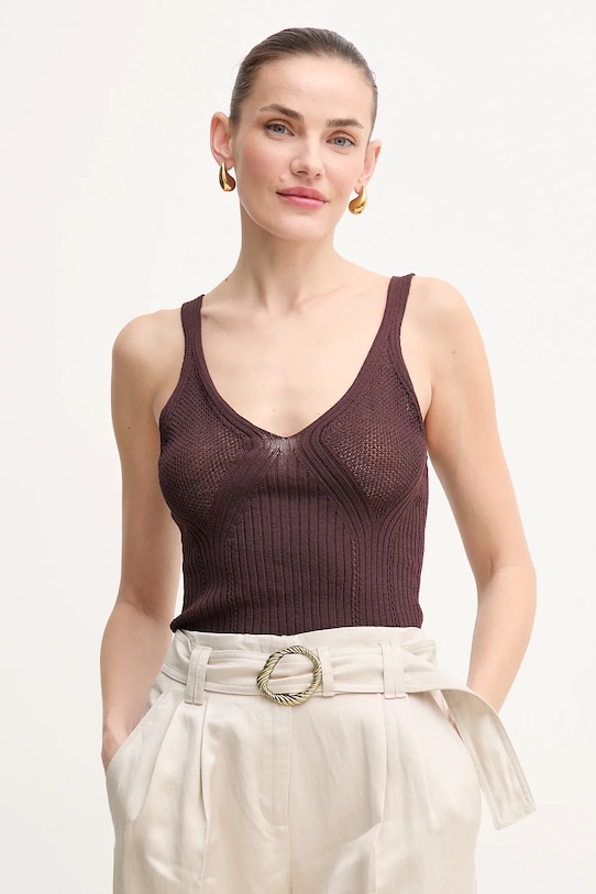 Twinset top pozostałe brązowy 251TT3220