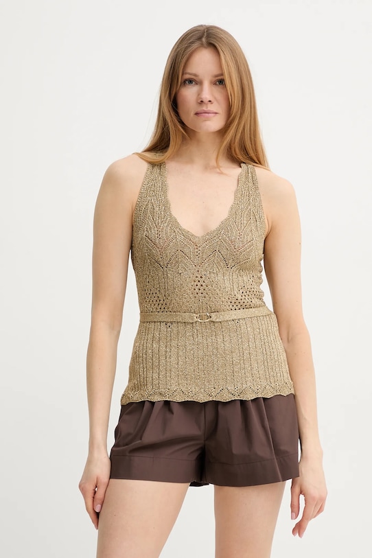 Twinset top sima arany 251TT3195