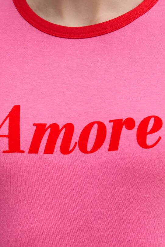 Βαμβακερό μπλουζάκι Drivemebikini Amore Vintage 2024.DMBS.03.PR ροζ