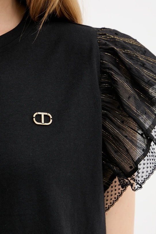 Twinset tricou din bumbac 251TT2370 negru