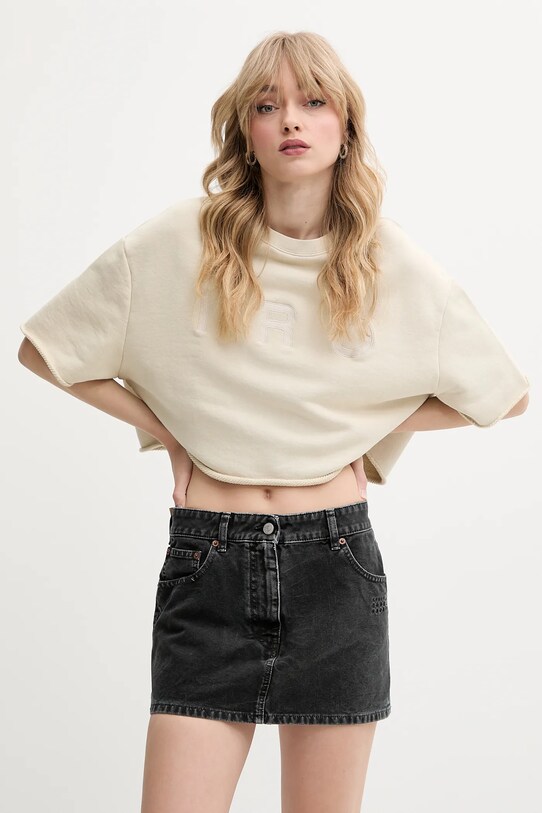 IRO t-shirt bawełniany beżowy WF14OLINDA
