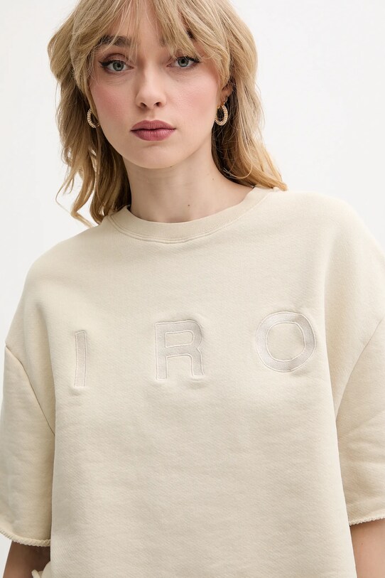 IRO t-shirt bawełniany WF14OLINDA beżowy