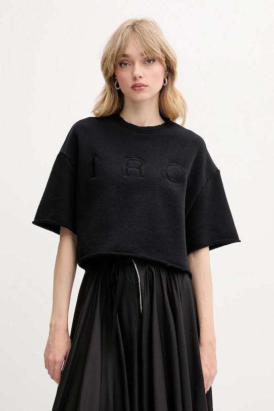 Bavlněné tričko IRO kulatý černá WF14OLINDA