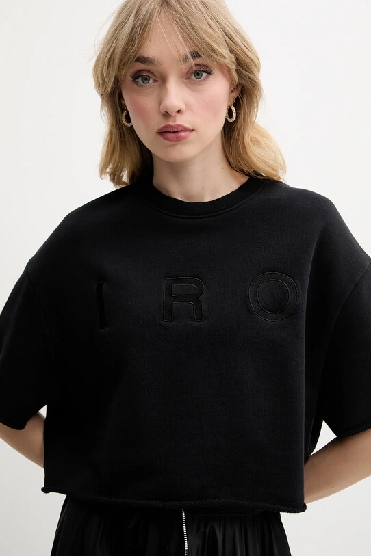 IRO tricou din bumbac negru WF14OLINDA