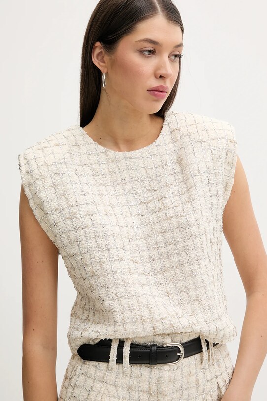 IRO bluza din amestec de in bej WP16XUNG