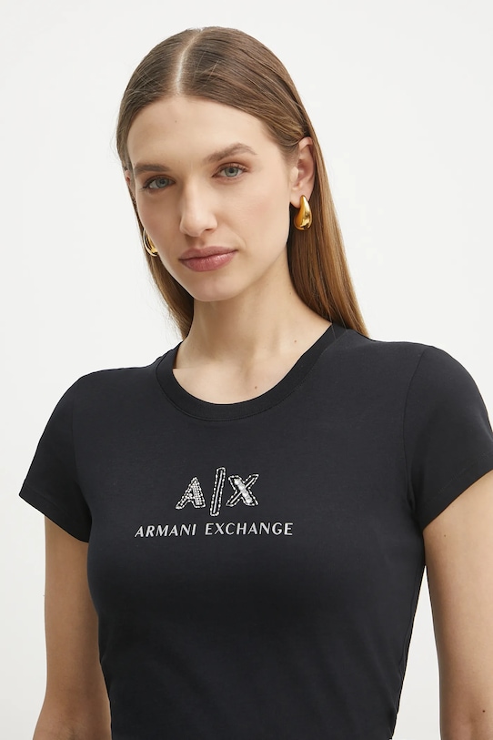 Памучна тениска Armani Exchange черен XW000386.AF10354