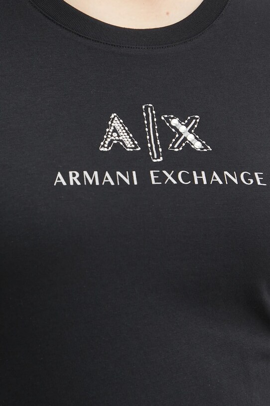 Armani Exchange pamut póló XW000386.AF10354 fekete