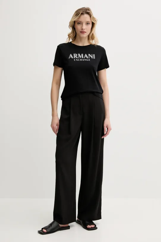 Бавовняна футболка Armani Exchange XW000387.AF10354 чорний SS25