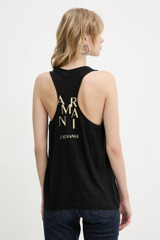 Одяг Топ з домішкою льону Armani Exchange XW000390.AF12899 чорний