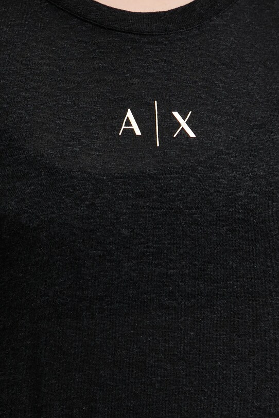 Топ з домішкою льону Armani Exchange XW000390.AF12899 чорний