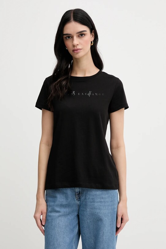 Armani Exchange t-shirt bawełniany nadruk czarny XW000391.AF10356