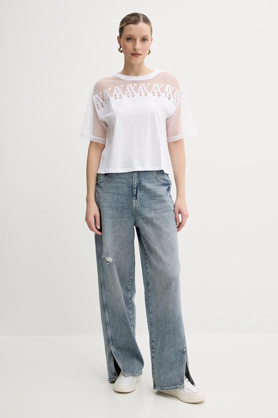 Bavlnené tričko Armani Exchange XW000516.AF10359 biela SS25