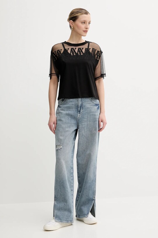 Bavlnené tričko Armani Exchange XW000516.AF10359 čierna SS25