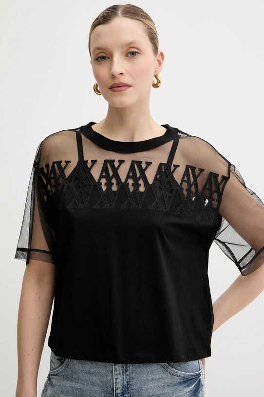 Bavlnené tričko Armani Exchange čierna XW000516.AF10359