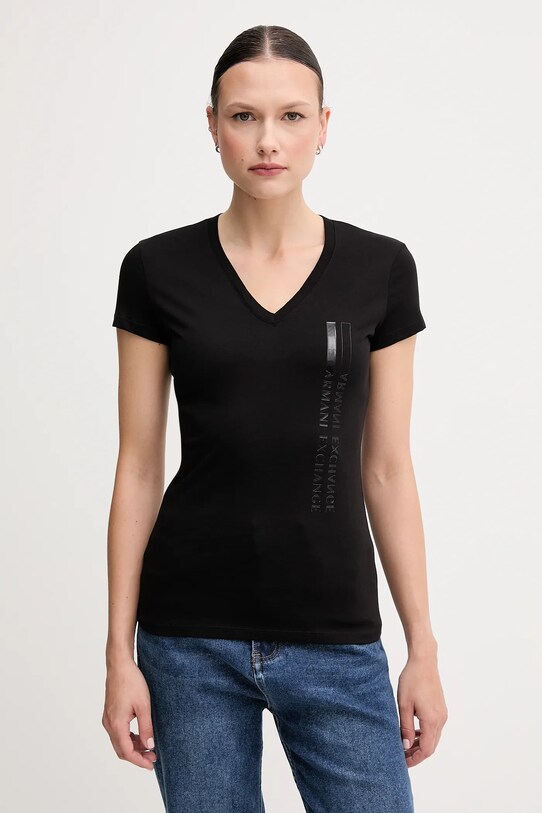 Armani Exchange tricou din bumbac print negru XW000529.AF10356