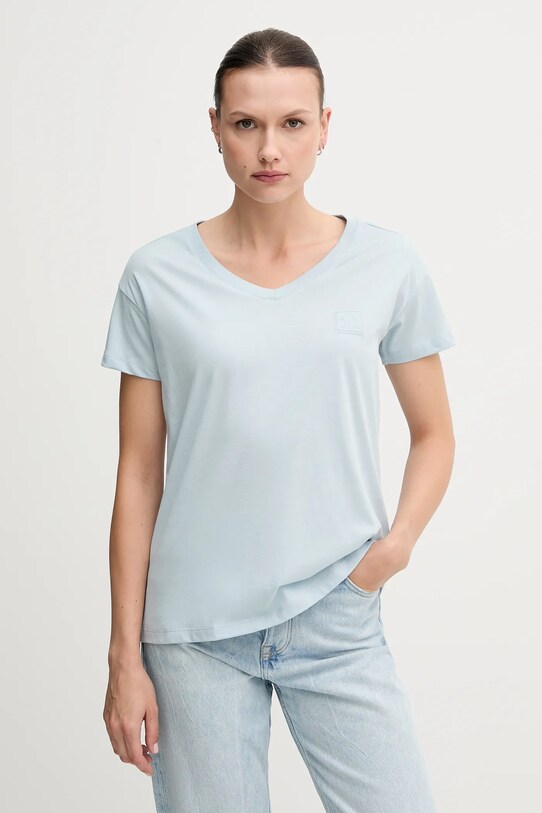 Bavlnené tričko Armani Exchange jednofarebný modrá XW000531.AF10359