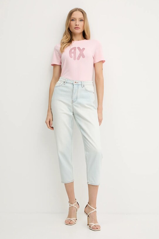 Хлопковая футболка Armani Exchange XW000548.AF10359 розовый SS25