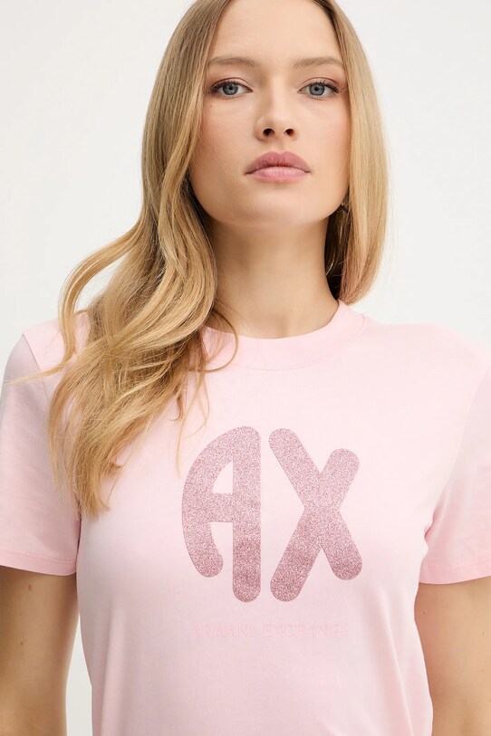 Хлопковая футболка Armani Exchange розовый XW000548.AF10359