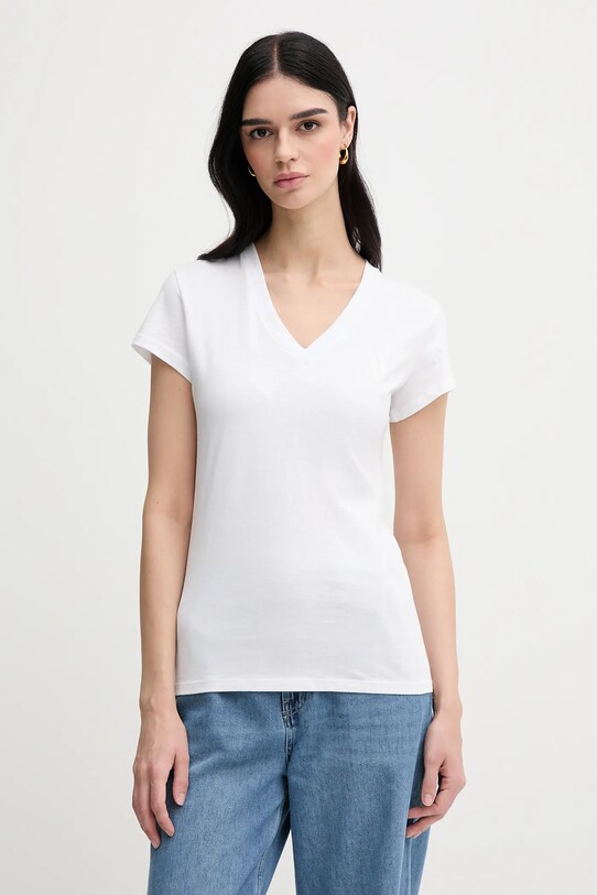 Armani Exchange tricou din bumbac uni alb XW000553.AF12064