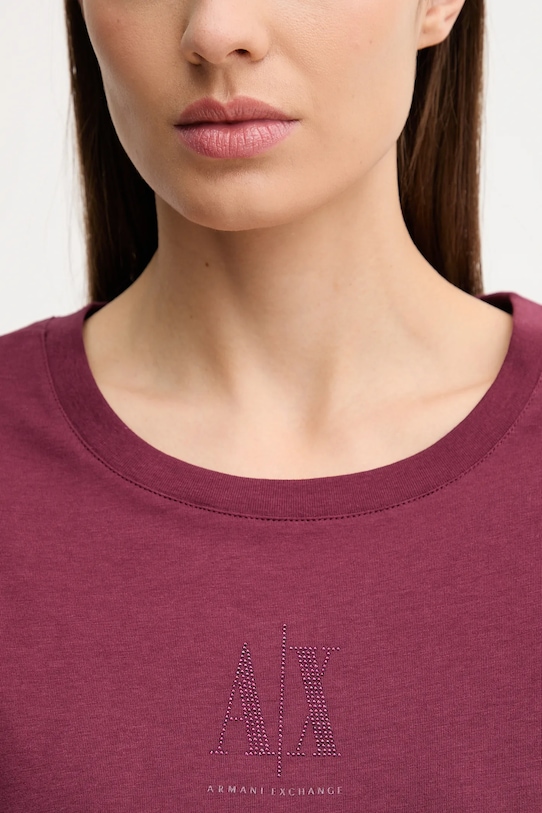 Armani Exchange t-shirt bawełniany bordowy XW000830.AF10356