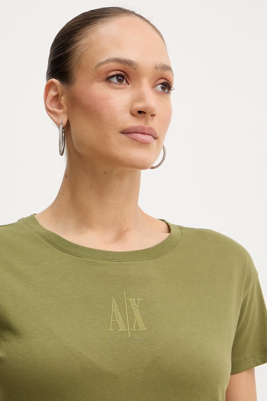 Памучна тениска Armani Exchange зелен XW000830.AF10356