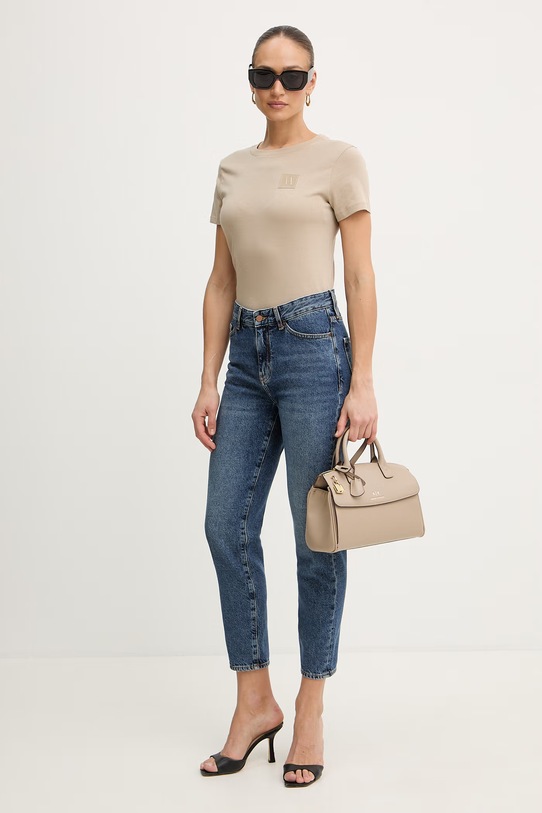 Памучна тениска Armani Exchange XW000831.AF10356 бежов SS26