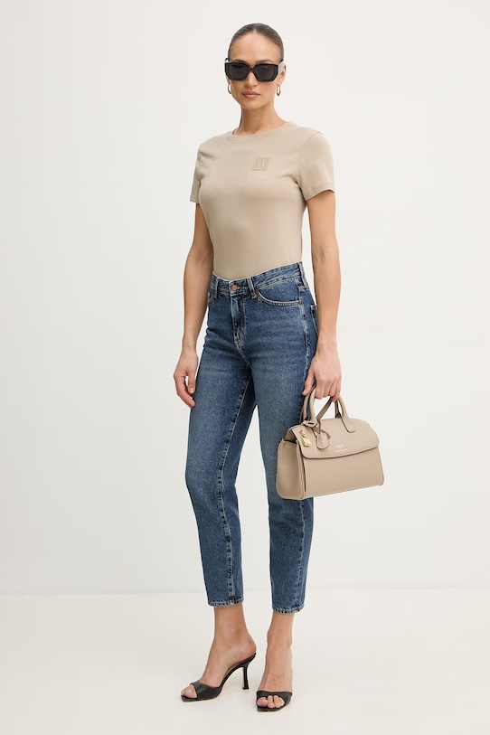 Памучна тениска Armani Exchange XW000831.AF10356 бежов SS26