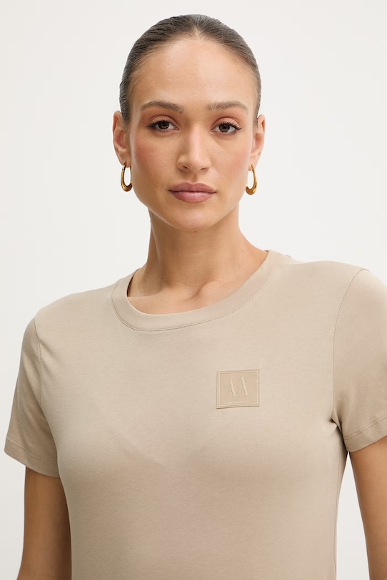 Памучна тениска Armani Exchange бежов XW000831.AF10356