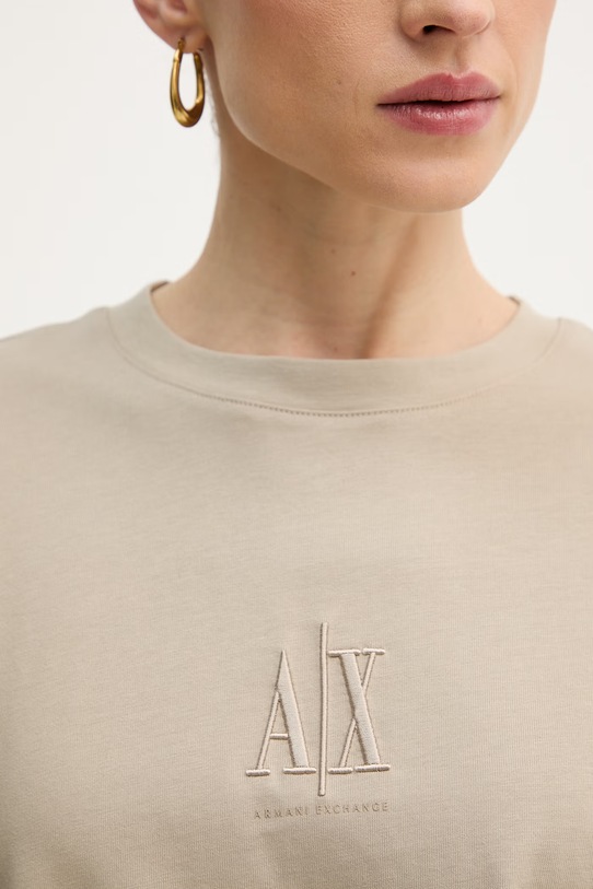 Bombažna kratka majica Armani Exchange XW001182.AF15085 bež
