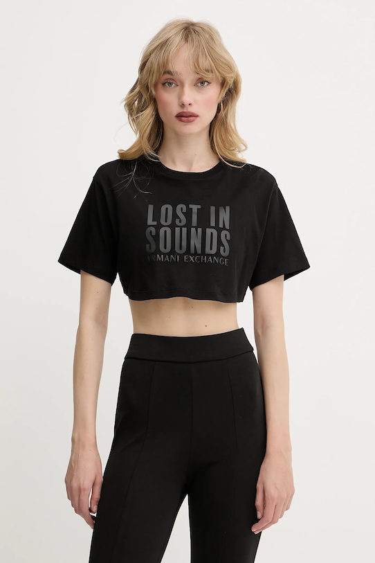 Бавовняна футболка Armani Exchange бавовна чорний XW000546.AF10359