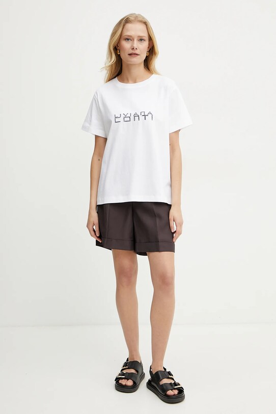 Liviana Conti tricou din bumbac L5SW76 alb ZS25