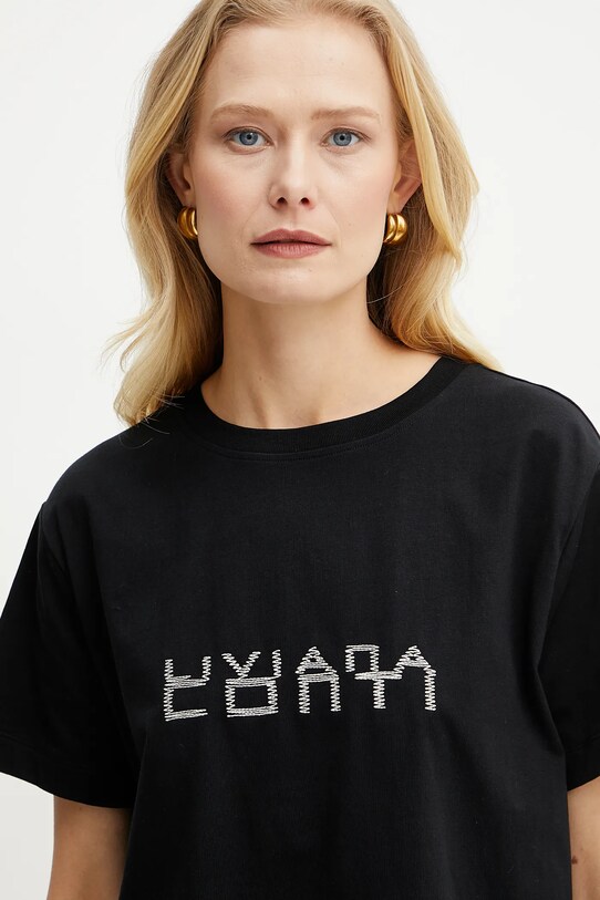 Liviana Conti t-shirt bawełniany czarny L5SW76