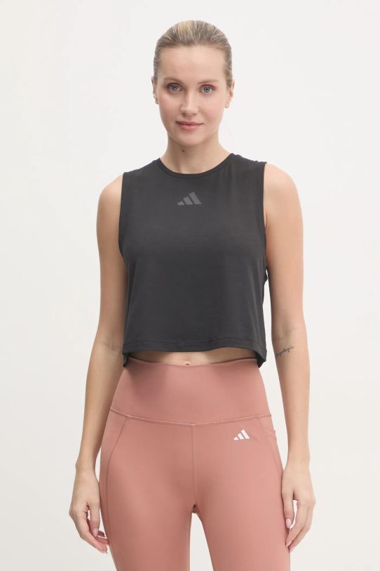 Odzież adidas Performance top treningowy JJ3501 czarny