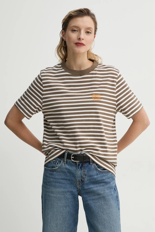 Bavlnené tričko Marc O'Polo relaxed biela 5000005953