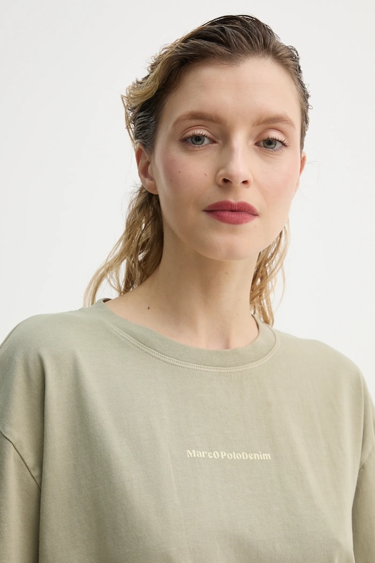 Bavlnené tričko Marc O'Polo zelená 5000005950