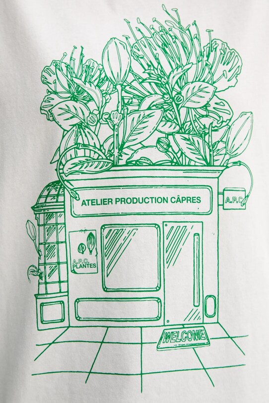 Βαμβακερό μπλουζάκι A.P.C. t-shirt magasin COGCK.M26449 λευκό