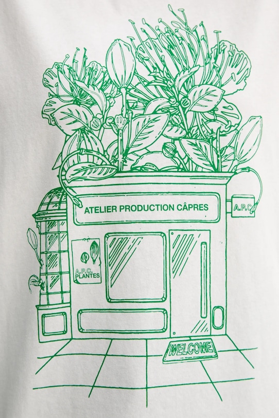 Bavlnené tričko A.P.C. t-shirt magasin COGCK.M26449 biela