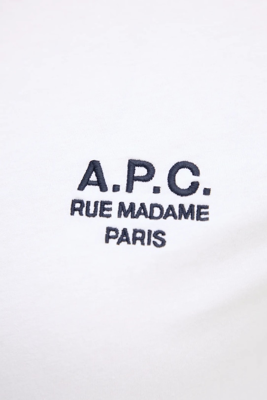 A.P.C. tricou din bumbac t-shirt boxy rue madame GOTS COHBM.F26389 alb